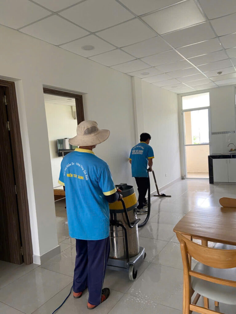 Dịch vụ sinh chà sàn sau xây dựng tại Chung cư Cadif Cần Thơ